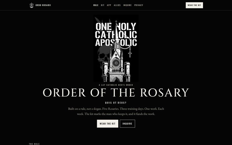 The Order of the Rosary website on a desktop screen