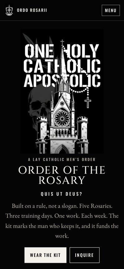 The Order of the Rosary website on a phone